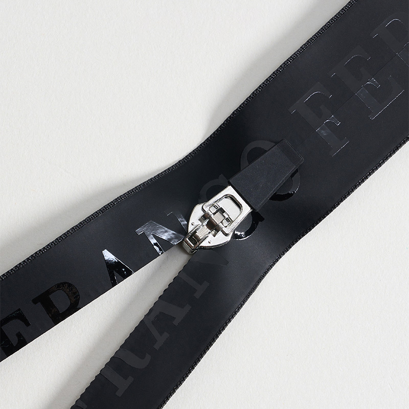 Nylon waterproof zipper printing glossy black oil